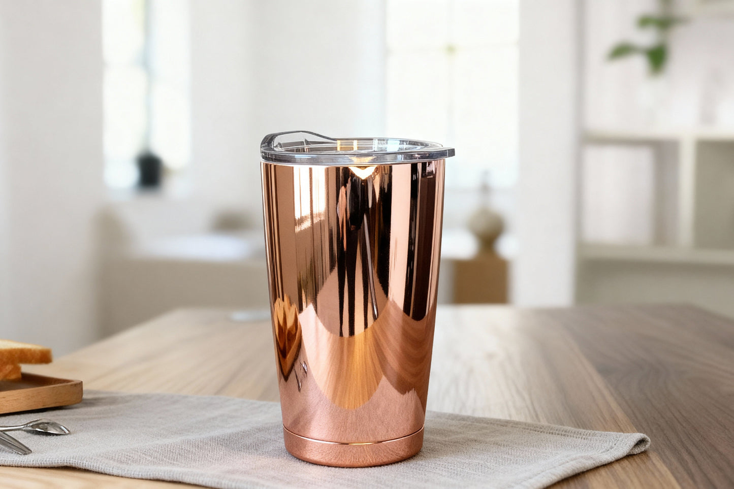 Vaso Térmico revestido de cobre con tapa Hermética 600 Ml