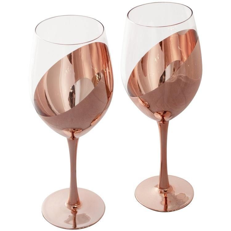 Set De 2 Copas De Vino Encobrizadas Cobre