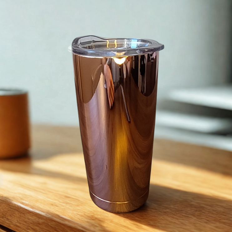 Vaso Térmico revestido de cobre con tapa Hermética 600 Ml