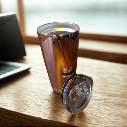Vaso Térmico revestido de cobre con tapa Hermética 600 Ml