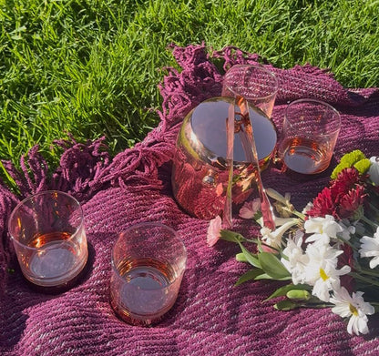 Set De Whiskey Cobre 4 Vasos + Balde De Hielo + Pinzas