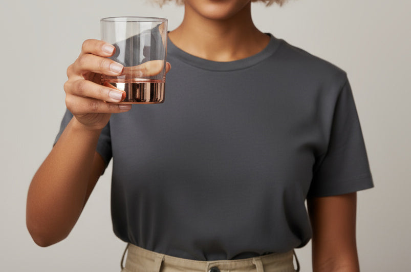 Set De Whiskey Cobre 4 Vasos + Balde De Hielo + Pinzas